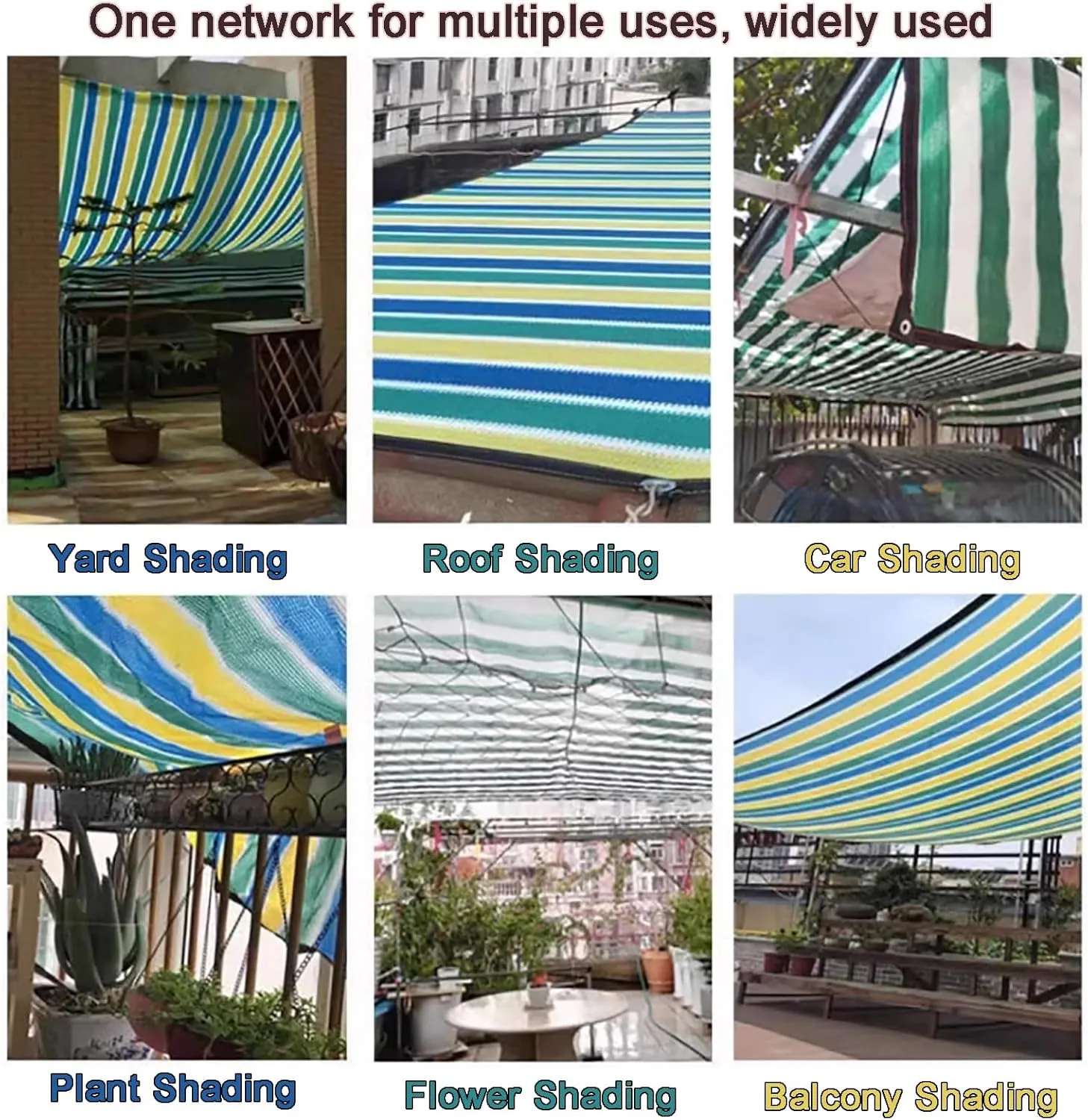 Colorful Rainbow Shade Cloth, Blocking Mesh Tarp with Grommets, Plants Shade Net Cover, Garden Shade Net, Sunblock Shade Sails, Outdoor Sun Protection for Patio Garden Pergola(2X4m/7'x13')