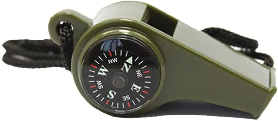Compass 1PC Outdoor Whistle Compass Thermometer 3 in 1 Camping Hiking Accessory Multi-Functional Survival Tools Nylon Neck Rope Compass