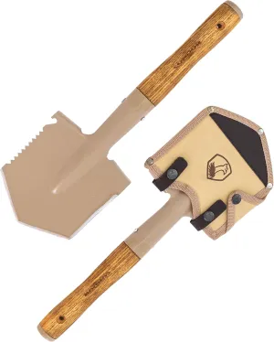 Condor Tool & Knife Condor Camping Shovel - 1045 High Carbon Steel - Burnt Hickory Handle - Survival Shovel with Canvas Molle Compatible Sheath - 1.8mm Thick - 4.26in Blade - 23.2oz