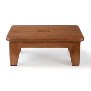 CONSDAN Step Stool for Bed, USA Grown Oak,Wooden Step Stool for Adults, One Step Stool for Seniors, 6.5" High, Non-Slip Mat, No Assembly Needed, Solid Wood, Chocolate Color