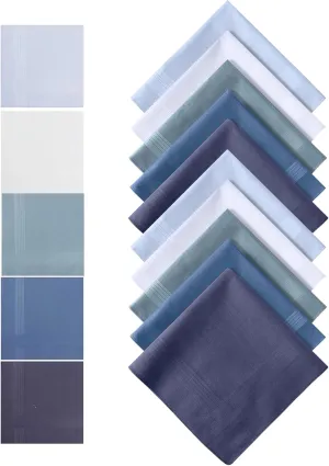 Cotton Men's Handkerchiefs Solid Color Handkerchief for Men Plaid Men's Hankies Classic Men Assorted Hankies Bulk