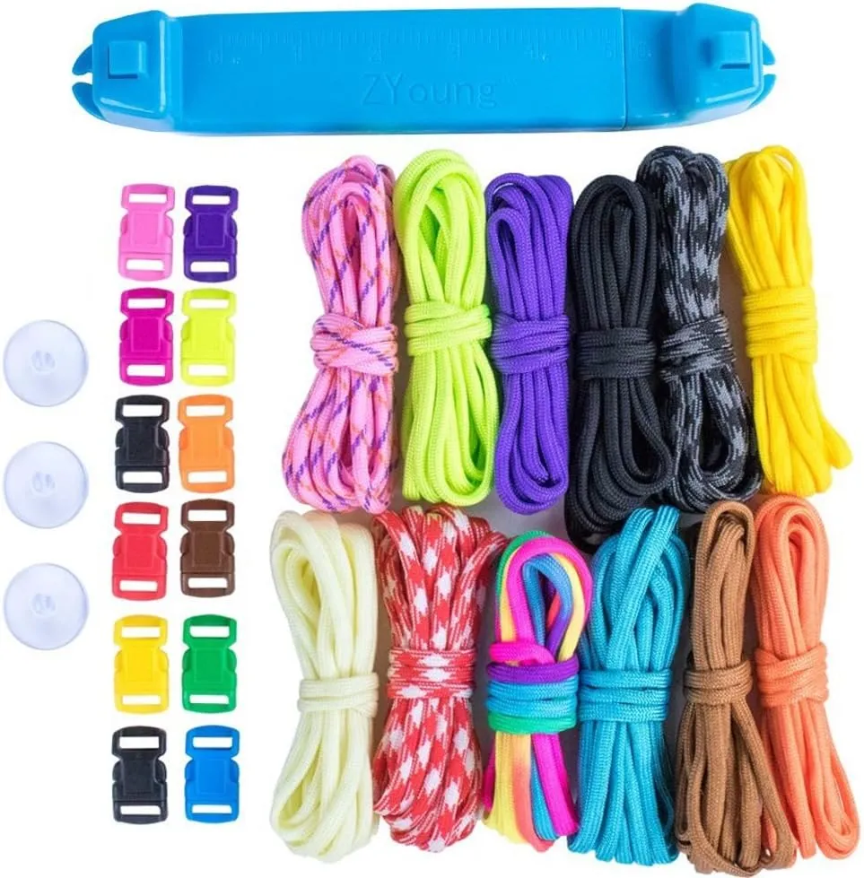 Craft County Paracord Parachute Cord Jig Bracelet Loom-Plastic Wristband Maker - Paracord Braiding Weaving DIY Tool