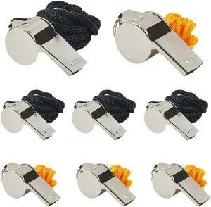 CREATCABIN 12Pcs Alloy Sports Whistle PE Class Training Loud Crisp Sound Emergency Whistle Referee Sports Race Outdoor Activities with Lanyard for Teacher Coach Polices Officials Lifeguard 17.5x50.5mm