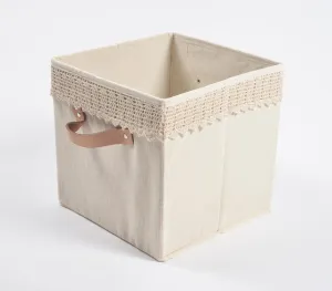 Crochet Lace Cotton Foldable Storage Hamper