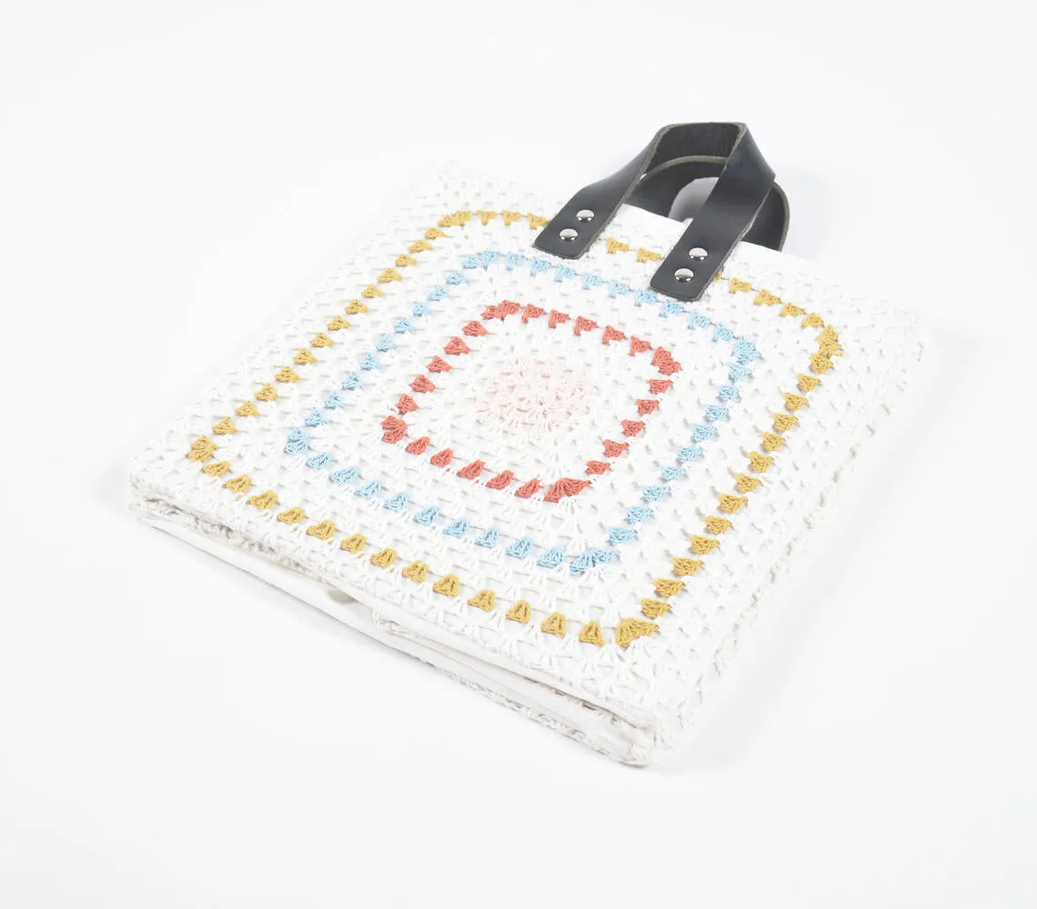 Crochet Square Cotton Foldable Storage Hamper