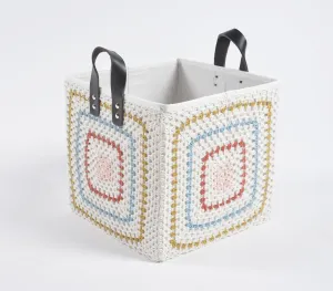 Crochet Square Cotton Foldable Storage Hamper