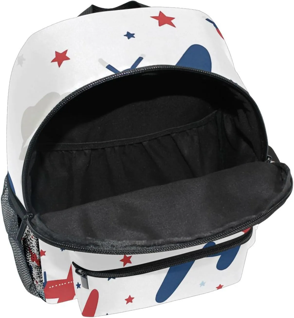Custom Airplanes Clauds Stars Kids Backpack for Girls Boys, Colored Toddler Casual Daypack Backpacks, Personalized with Your Kid's Name Preschool School Bag, Children Travel Bookbag with Chest Strap