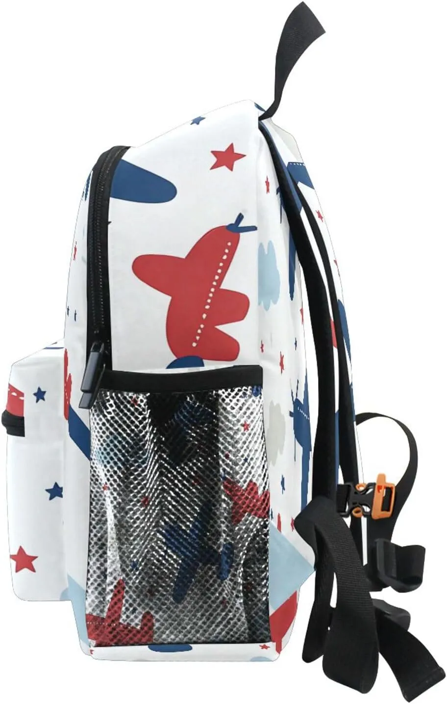 Custom Airplanes Clauds Stars Kids Backpack for Girls Boys, Colored Toddler Casual Daypack Backpacks, Personalized with Your Kid's Name Preschool School Bag, Children Travel Bookbag with Chest Strap