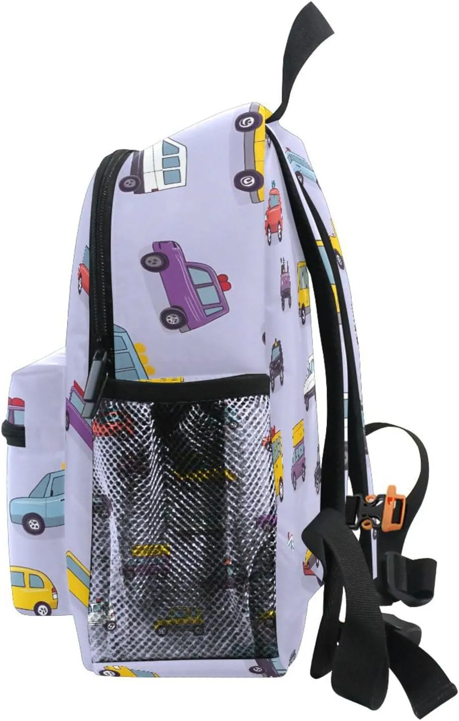 Custom Cartoon Cars Kids Backpack for Girls Boys, Truck Bus Print Toddler Casual Daypack Backpacks, Personalized with Your Kid's Name Preschool School Bag, Children Travel Bookbag with Chest Strap