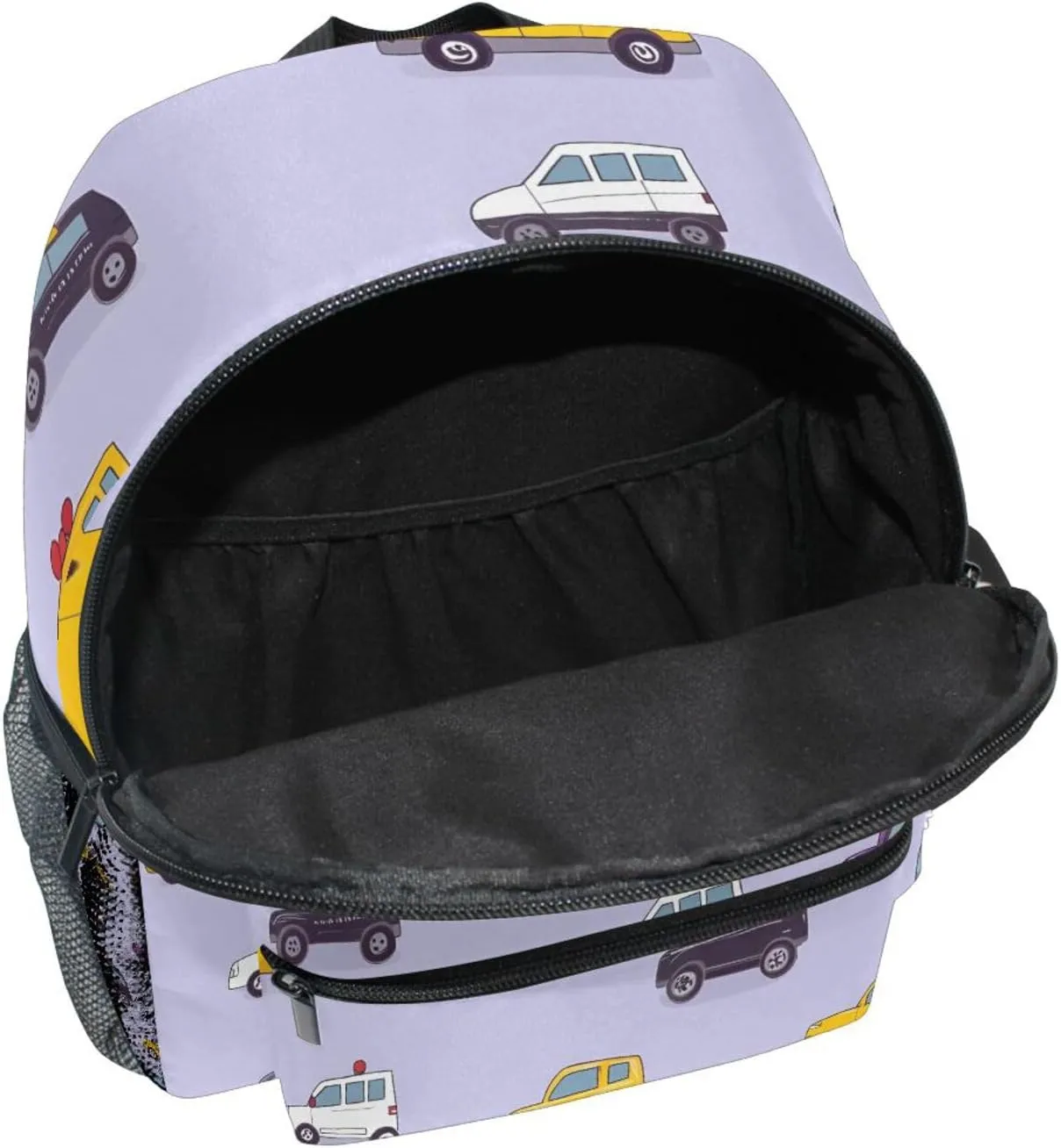 Custom Cartoon Cars Kids Backpack for Girls Boys, Truck Bus Print Toddler Casual Daypack Backpacks, Personalized with Your Kid's Name Preschool School Bag, Children Travel Bookbag with Chest Strap