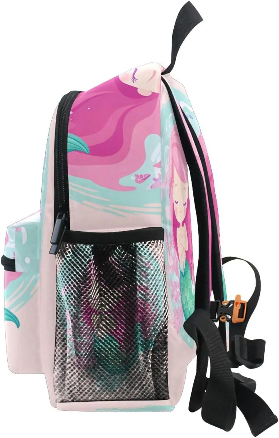 Custom Cute Ocean Mermaid Kids Backpack for Girls Boys, Sea Animal Toddler Casual Daypack Backpacks, Personalized with Your Kid's Name Preschool School Bag, Children Travel Bookbag with Chest Strap