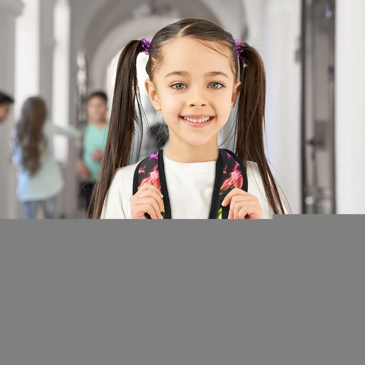 Custom Fire Rainbow Dragon Kids School Backpack Toddler Personalized Your Name Preschool Shoulder Bookbag Kindergarten Elementary School Bag for Small Boys Girls