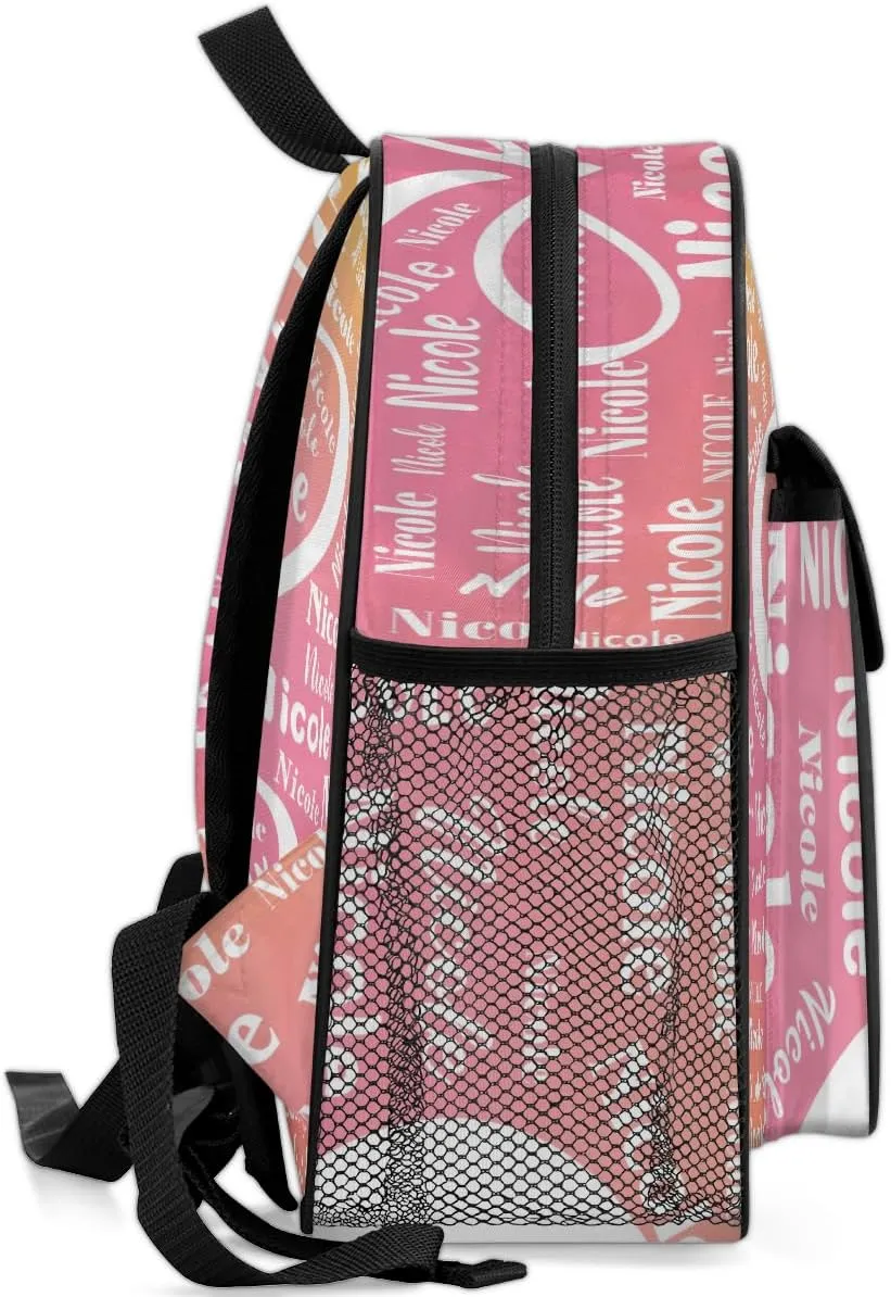 Custom Mini-Backpack for Girls-Kids-Toddler with Name Heart, Personalized Cute Mini Schoolbags, Children Kindergarten Preschool Bookbag, for Travel Daypack Nursery Daycare