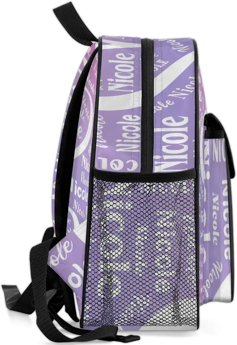 Custom Mini-Backpack for Girls-Kids-Toddler with Name, Personalized Cute Mini Schoolbags, Children Kindergarten Preschool Bookbag, for Travel Daypack Nursery Daycare,Gradient Purple