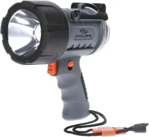 Cyclops Waterproof LED Spotlight | 700 Lumens Tough ABS Floatable 3 Lighting Modes Rechargeable LED Handheld Flashlight| Emergency Whistle on Lanyard Included