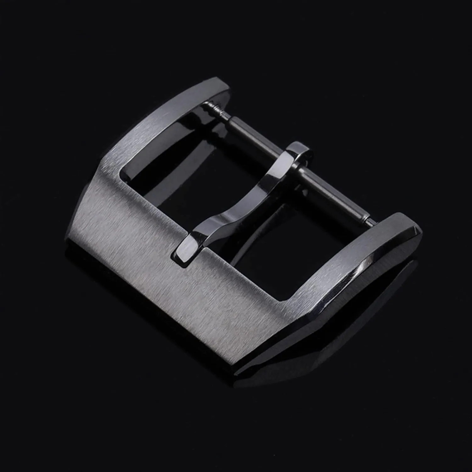 CZKE 316L Stainless Steel 18mm Deployment Butterfly Watch Buckle for IWC Big Pilot Spitfire Leather Watchband Strap Folding Clasp (Color : Long Buckle, Size : 18mm)