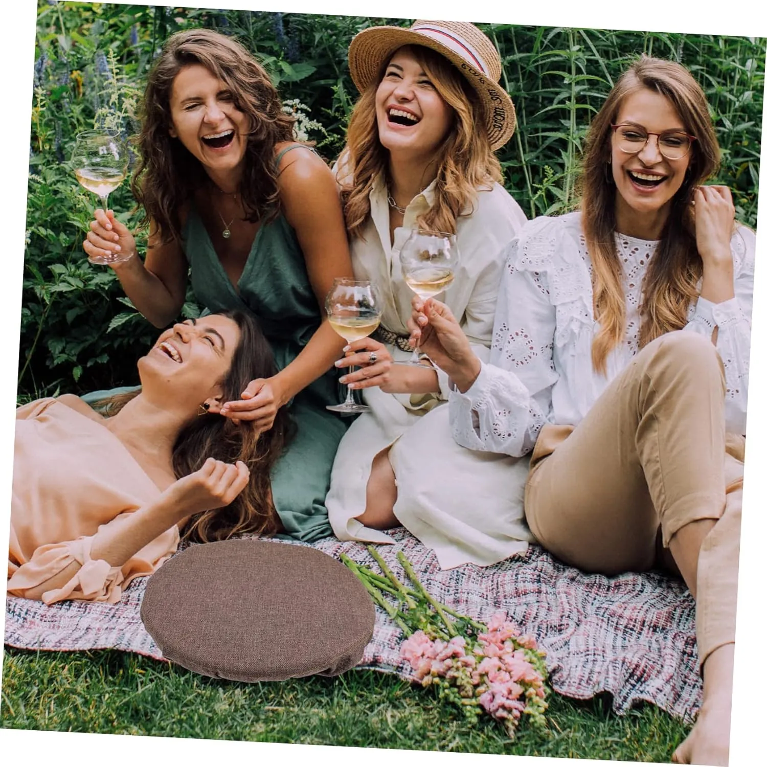 DECHOUS 3pcs Portable Camping Stool Cushion Retractable Chair Pad for Outdoor Use Lightweight Design for Travel Beach and Home Use