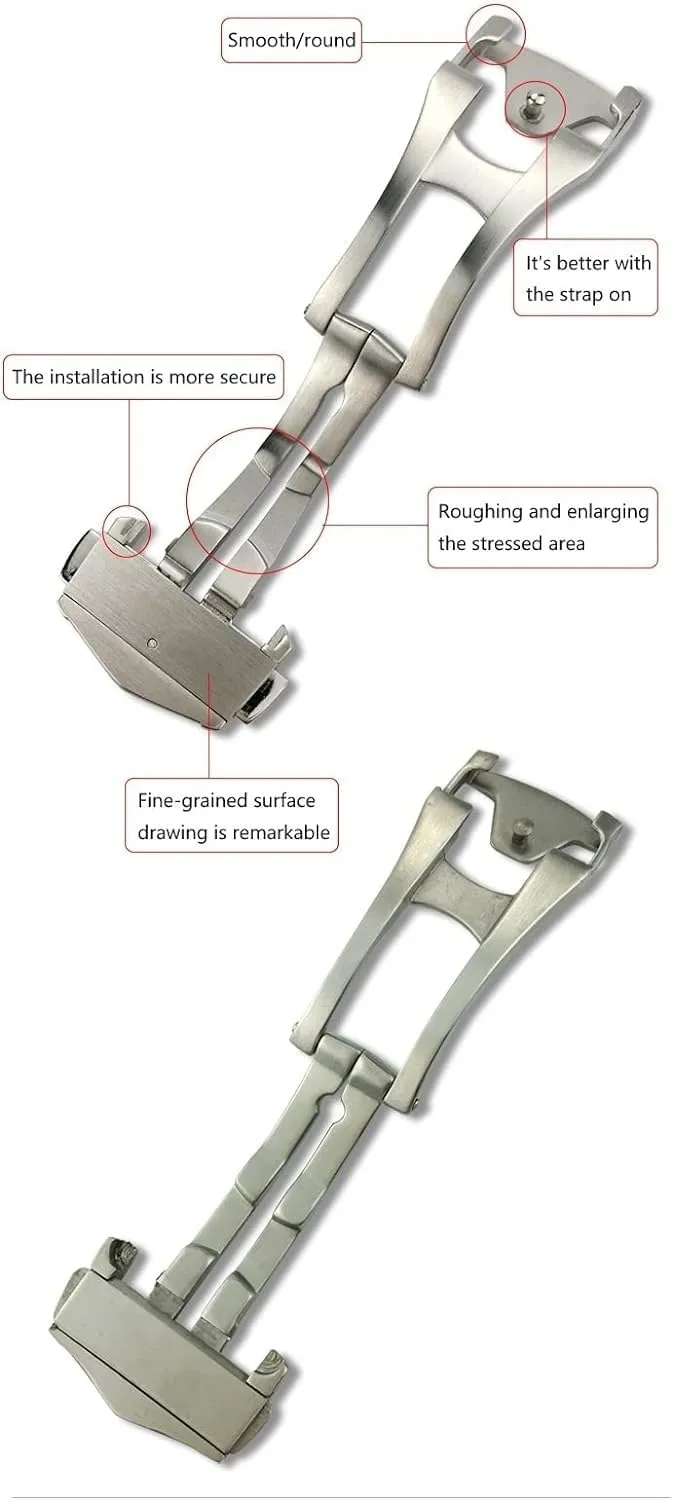 Deployment Watch Buckle For Omega Strap Silver Steel Folding Clasp