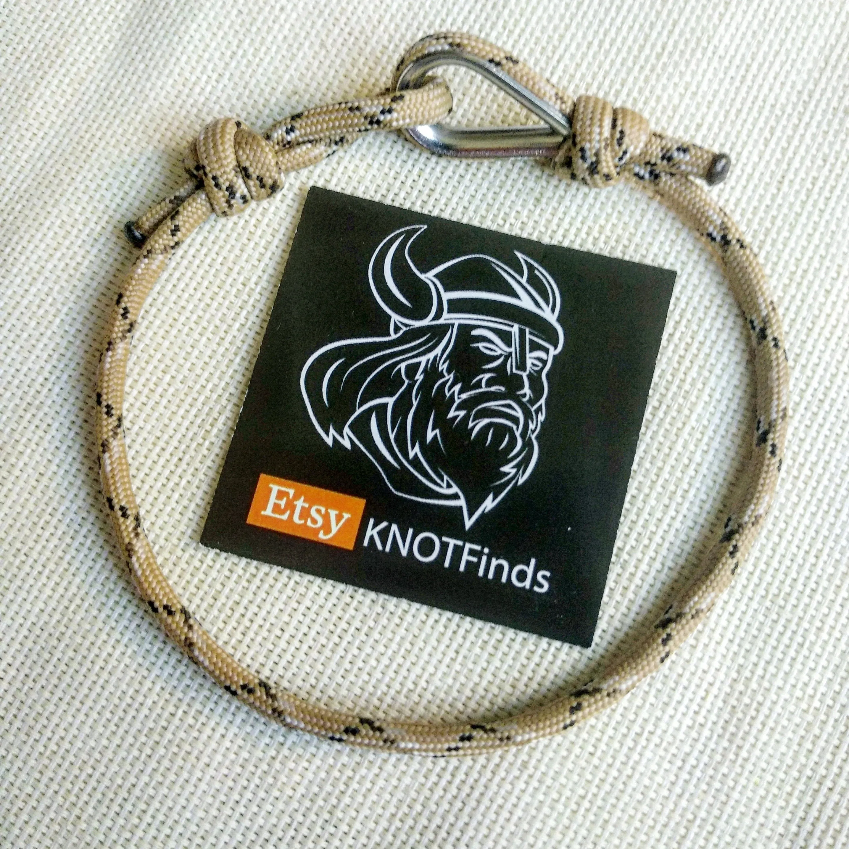Desert camo thin bracelet made of paracord and Celtic knots. Stylish bracelet for men and women. A gift for a surfer, diver, skydiver.