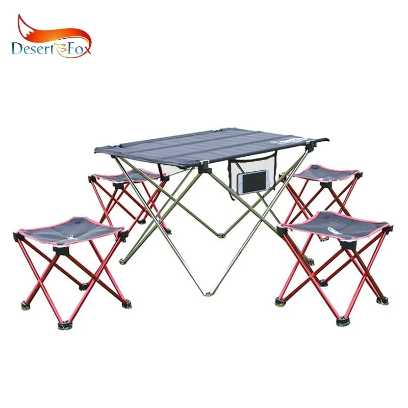 Desert&Fox Camping Foldable Chair & Stool Aluminum Alloy Outdoor Picnic DIY Chair and Table Desk Lightweight BBQ Fishing Tools