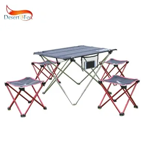 Desert&Fox Camping Foldable Chair & Stool Aluminum Alloy Outdoor Picnic DIY Chair and Table Desk Lightweight BBQ Fishing Tools