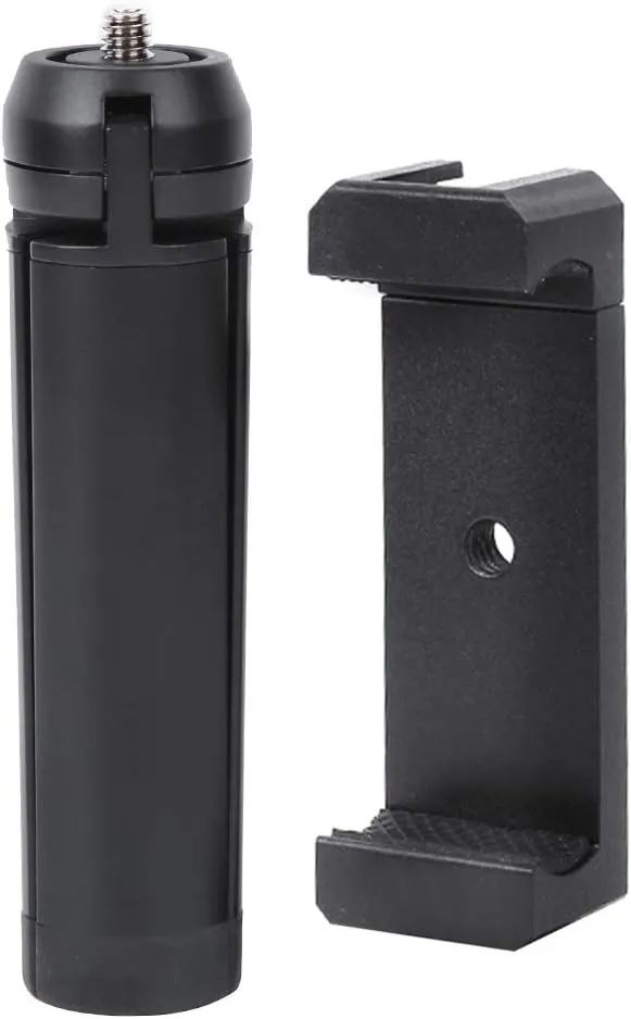 Desktop Mini Metal Tripod with Cold Shoe Mount for Mobile Phones, Lightweight and Portable Selfie Stand with Multi Function Phone, Strength Material,
