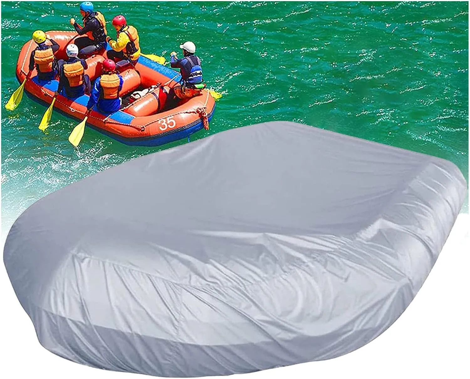 Dinghy Boat Cover 7 Sizes Boat Tarp UV Resistant Boat Tarp for Small Inflatable and Rigid Inflatable Boats,230 * 165 * 46cm