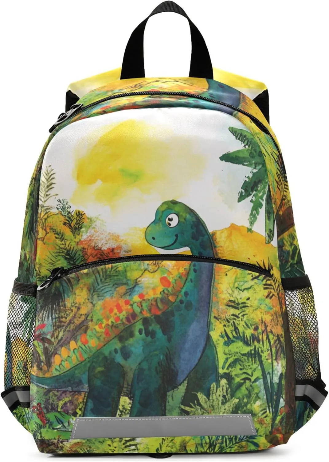 Dinosaur Roaming Prehistoric Jungle Big Kid Backpack Bottle Pockets Bookbags Travling
