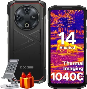 DOOGEE Fire 6 Rugged Phone with Thermal Image Camera,10400mAh,16GB 256GB Android 14 Cell Phone Unlocked,50MP AI Camera,6.56" HD IPS Display Rugged Smartphone,IP68 Waterproof Phone,Face Unlock/OTG