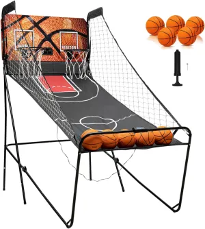Dual Shot Arcade Basketball, Arcade Basketball Fun at Home, with Led Electronic Scorer and Timer, 8 Game Modes,Easy Folding for Storage, for in Homes, Game Halls, Shopping Malls, Outdoors