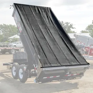 Dump Truck Mesh Tarp 7'X22' - Heavy Duty Agricultural Tarps Truck Cover with Pocket Reinforced Double Stitch Webbing Ripping Tearing Stop, No Rust Thicker Brass Grommets (Black)