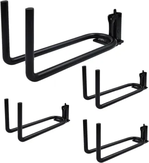 E-Track Heavy Duty Hook Hanger, Shovel/Tool Hanger, E Track Accessories Tool Holder, Universal Garage Storage Organizer System for Tools, 7.7" Deep 4 Pack