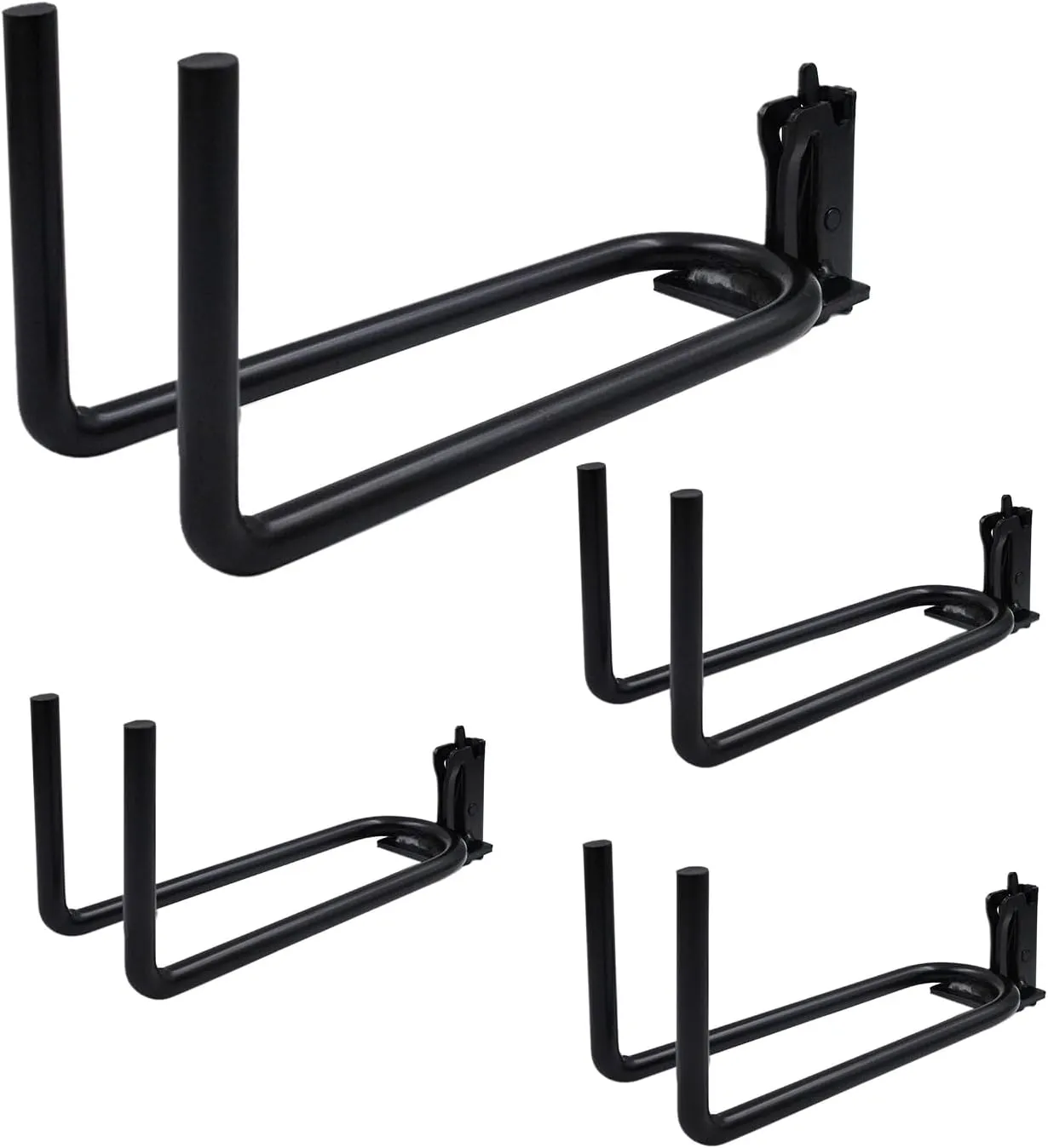 E-Track Heavy Duty Hook Hanger, Shovel/Tool Hanger, E Track Accessories Tool Holder, Universal Garage Storage Organizer System for Tools, 7.7" Deep 4 Pack