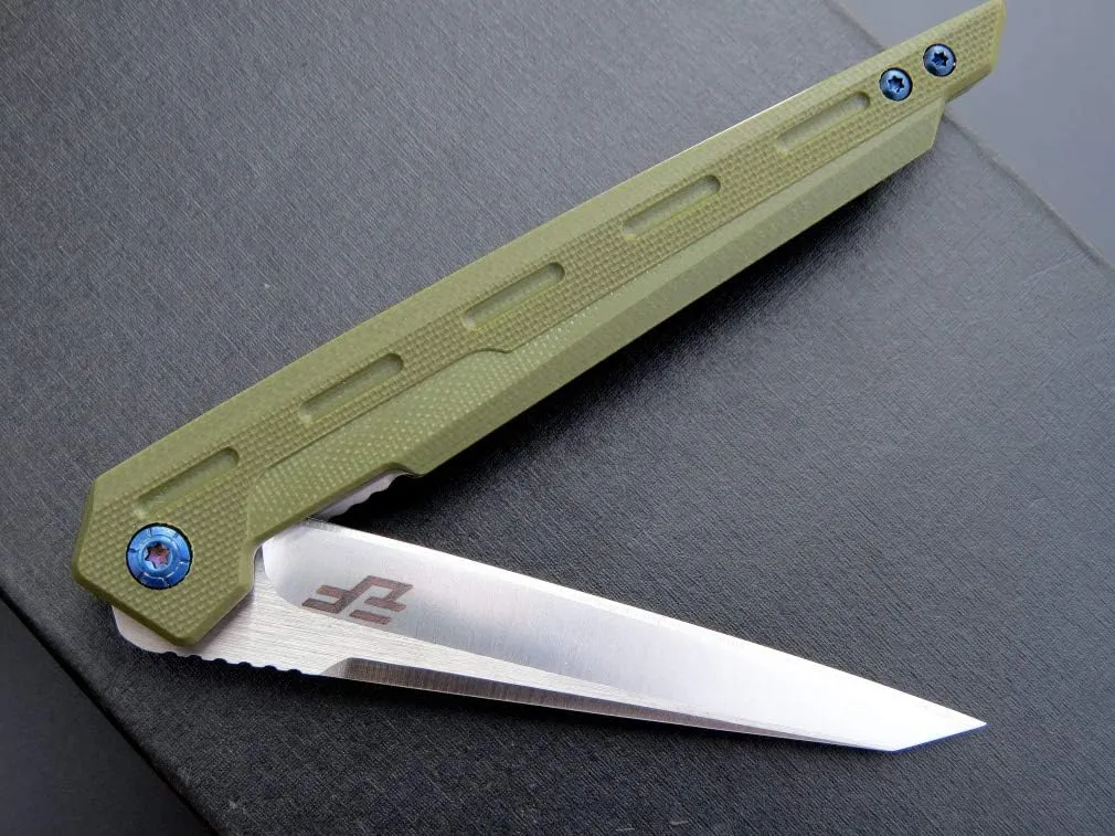 Eafengrow EF948 Folding Knife D2 Steel Blade G10 Handle camping Knife Outdoor EDC Tool Knives (Green)