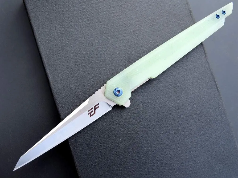 Eafengrow EF948 Folding Knife D2 Steel Blade   G10 Handle camping Knife Outdoor EDC Tool Knives (Jade)