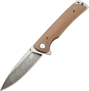 Eafengrow EF973 Folding Knife, D2 Steel Blade Micarta Handle Scale Pocket Knife Folder for Working Camping Hiking EDC Tool Knife(brown)
