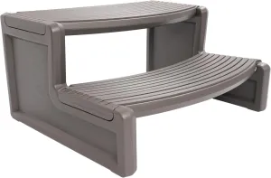 ECOTRIC Spa Step Hot Tub 2-Step Universal Outdoor Indoor Step Stool Pool Ladder Slip Resistant Striped - Carbon Gray Plastic