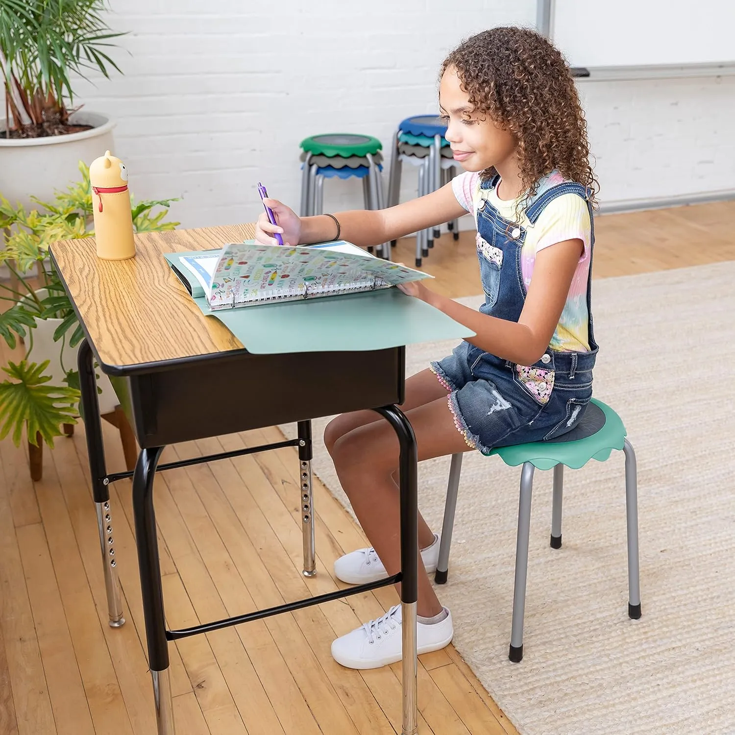 ECR4Kids Daisy Stackable Stool Set, Flexible Seating, Contemporary, 8-Piece