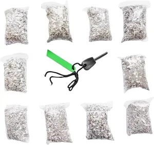 egreen Emergency Fire Starter Magnesium 10 Bags Ferro Rod Striker Weatherproof Matches Jute Rope for Camping Hiking Bushcrat Ourdoor Survival