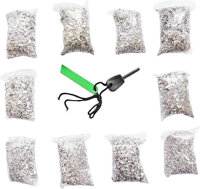 egreen Emergency Fire Starter Magnesium 10 Bags Ferro Rod Striker Weatherproof Matches Jute Rope for Camping Hiking Bushcrat Ourdoor Survival