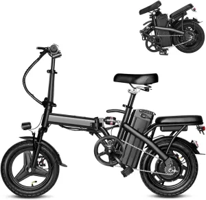 Electric Bike for Adults, Ebike, Electric Bicycle with 576WH Removable Battery,14"/16" Folding Ebike, 20MPH,20  Miles(MAX),500W High Motor,Multi-Shock Absorption,UL 2849,Commuting Mini E Bikes
