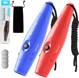 Electronic Whistle for Teacher Coache, 3 Tones Adjustable 130db Loudest High Volume Handheld Emergency Electric Whistles for Referee, P.E.Outdoor Sports Whistles with Lanyard