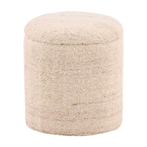 Elegant Ivory Velvet Accent Stool