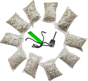 Emergency Magnesium Fire Starter 10 Bags Wax Rope Tent Paracord Bracelet for Camping Hiking Bushcraft Outdoor Survival Fishing Hunting