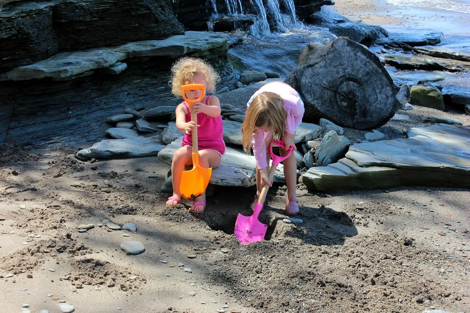Emsco Group Dune Spoons Beach Diggers - Plastic Kid Shovels for Sand or Snow - Orange