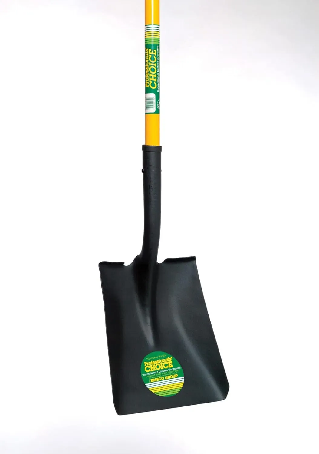 Emsco Group Professional's Choice Square Point Shovel - Sturdy 28” Fiberglass Handle - Heavy Duty 14 Gauge Steel Head