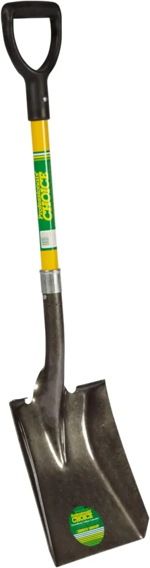Emsco Group Professional's Choice Square Point Shovel - Sturdy 28” Fiberglass Handle - Heavy Duty 14 Gauge Steel Head