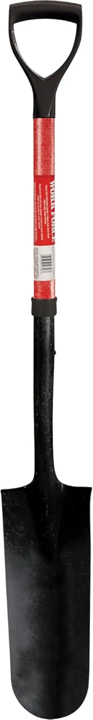 Emsco Group Workforce Tools Drainage Spade - Sturdy 28” Fiberglass Handle - Heavy Duty 16 Gauge Steel Head