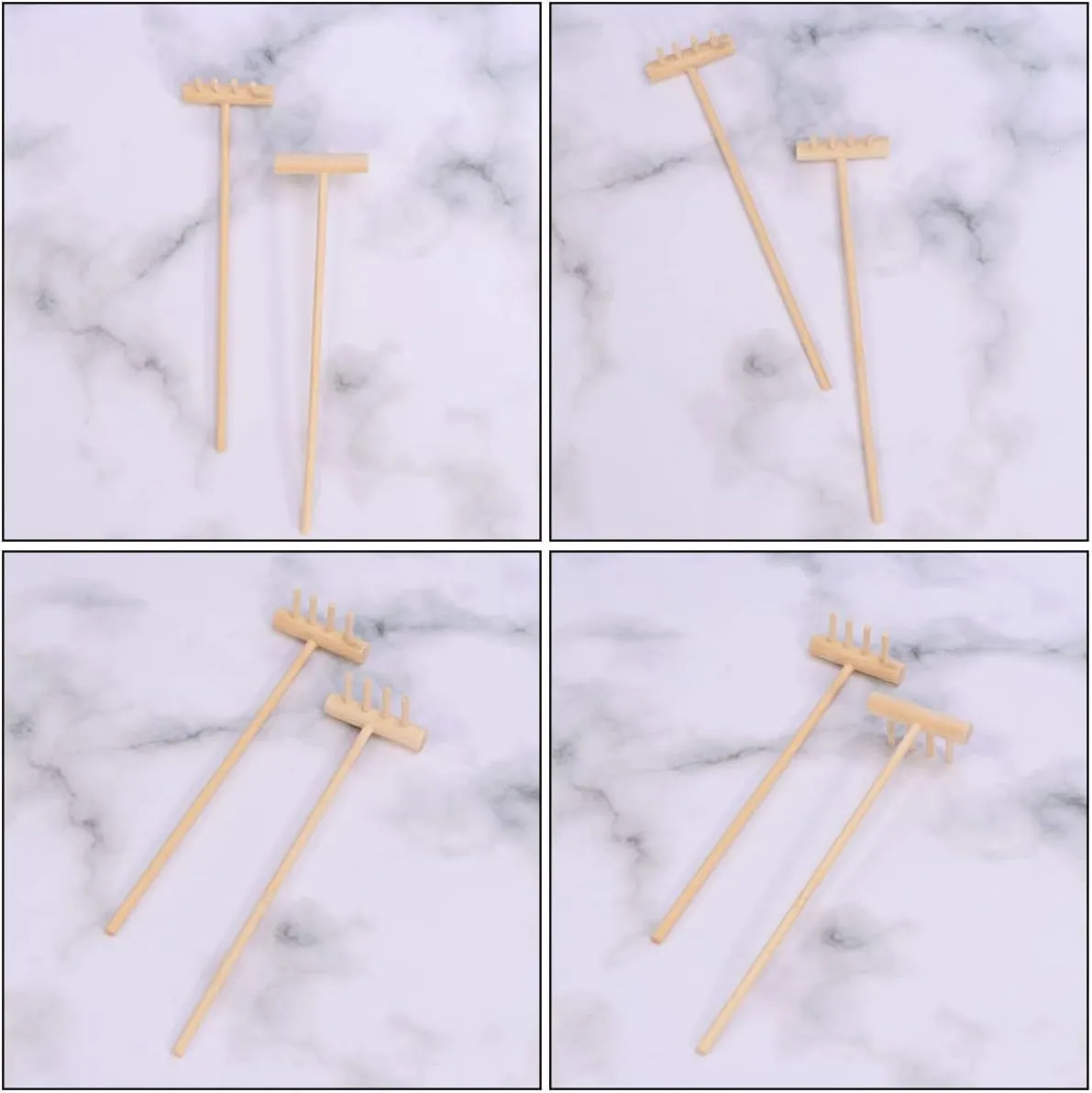 EXCEART Mini Rake Set - 24 Pcs Miniature Sand Garden Tools for Zen Meditation - Bamboo Smooth Toolkit for Kids Sand Tray
