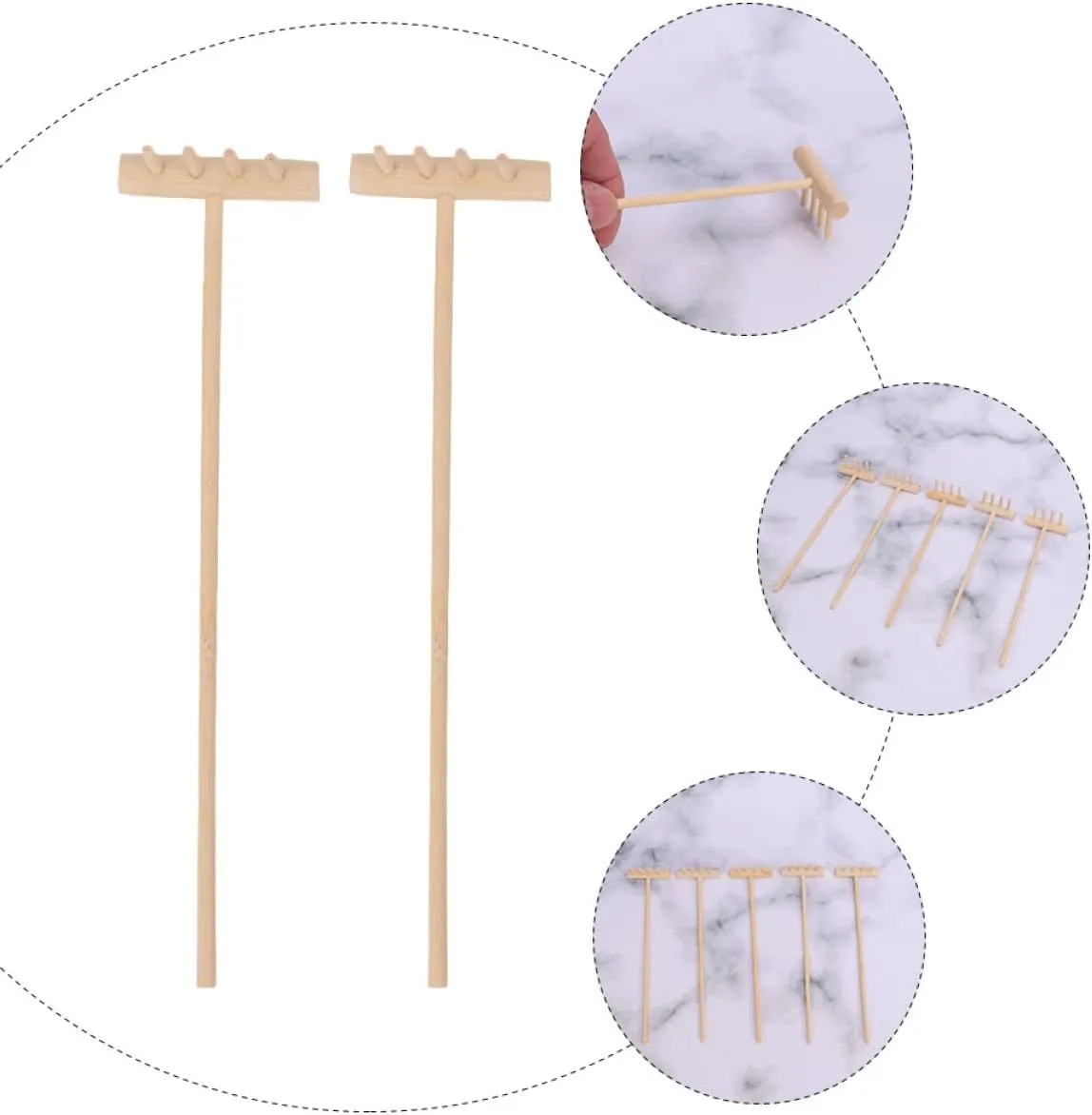 EXCEART Mini Rake Set - 24 Pcs Miniature Sand Garden Tools for Zen Meditation - Bamboo Smooth Toolkit for Kids Sand Tray